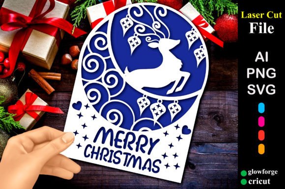 3D SVG Christmas Moon & Reindeer Review