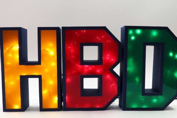 3D SVG Light Letters for Birthdays