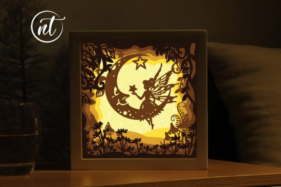 Fairy Moon Shadow Box: 3D SVG for Shadow Boxes