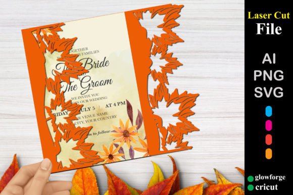 Fall Wedding Maple Leaf Invitation SVG: 3D SVG Shapes Review