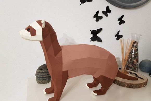Ferret Paper Sculpture: 3D SVG Animals Review