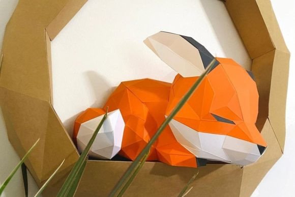 Fox on Tree 3D SVG: Animals Design Review