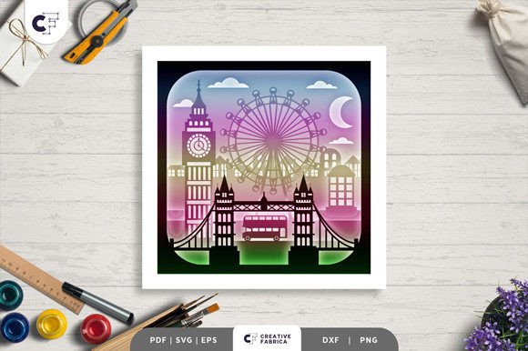 London City 3D SVG for Countries Crafts