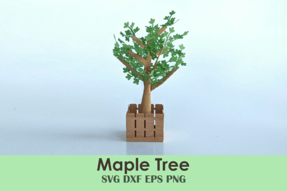 Mini Maple Tree Template: 3D SVG Paper Flowers