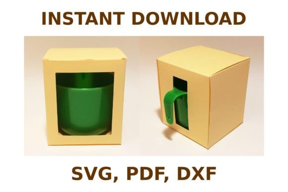 Mug Box Template: 3D SVG Shapes for Branding