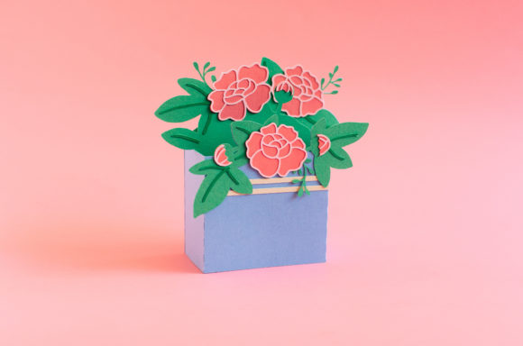 Peonies Box Card: A 3D SVG for Seasons