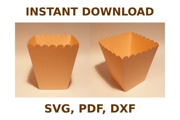 Popcorn Box Template: 3D SVG for Shapes