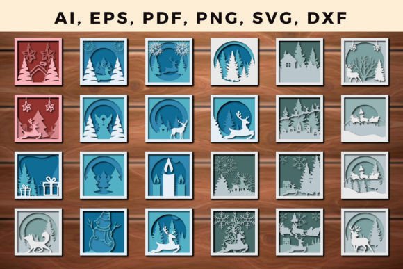 Reviewing 3D SVG Christmas Multi Layer Files