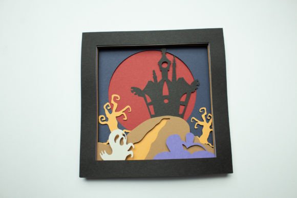 Spooky House Shadow Box: 3D SVG Halloween Design