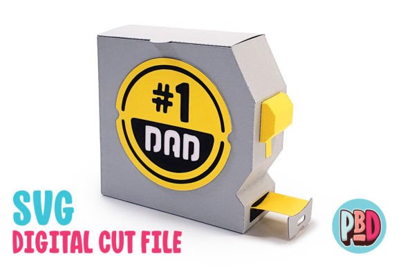 Tape Measure Treat Box Fathers Day 3D SVG Gift Boxes