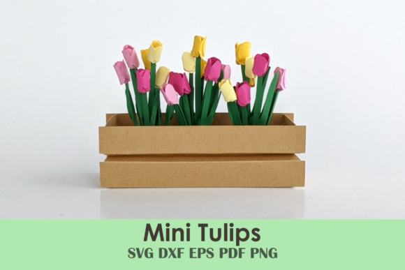 Tulip Garden Box 3D SVG Paper Flowers