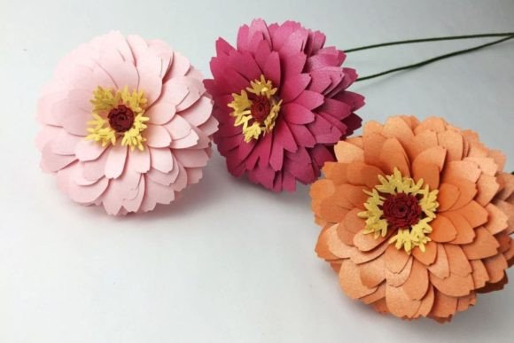 Zinnia Paper Flower 3D SVG for Stunning Blog Flowers